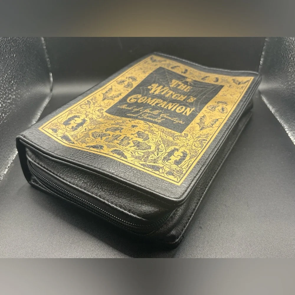 The Witch's Companion Black & Gold Tone Book Style Purse Handbag Clutch Wristlet